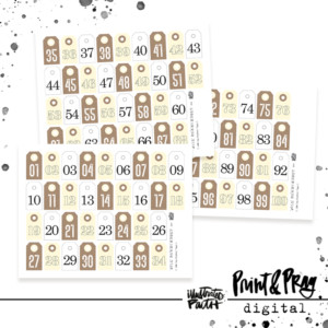 100 Days Number Tags