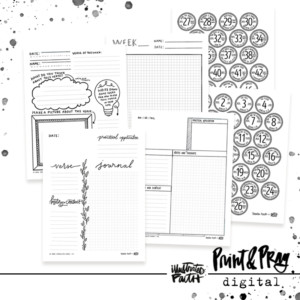 52 Week Bible Study Journal Pages & Emblems