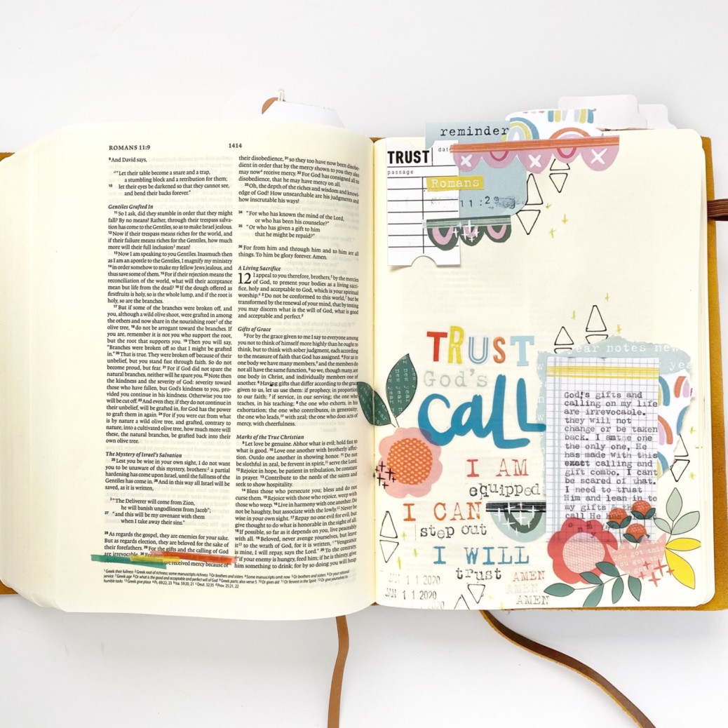 Print and Pray Bible Journaling by Becca Jensen using digital printables | New Year Notes