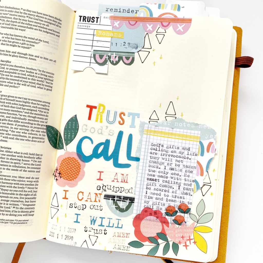 Print and Pray Bible Journaling by Becca Jensen using digital printables | New Year Notes