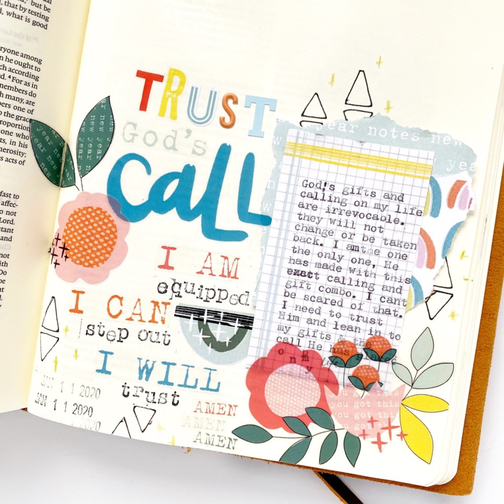 Print and Pray Bible Journaling by Becca Jensen using digital printables | New Year Notes
