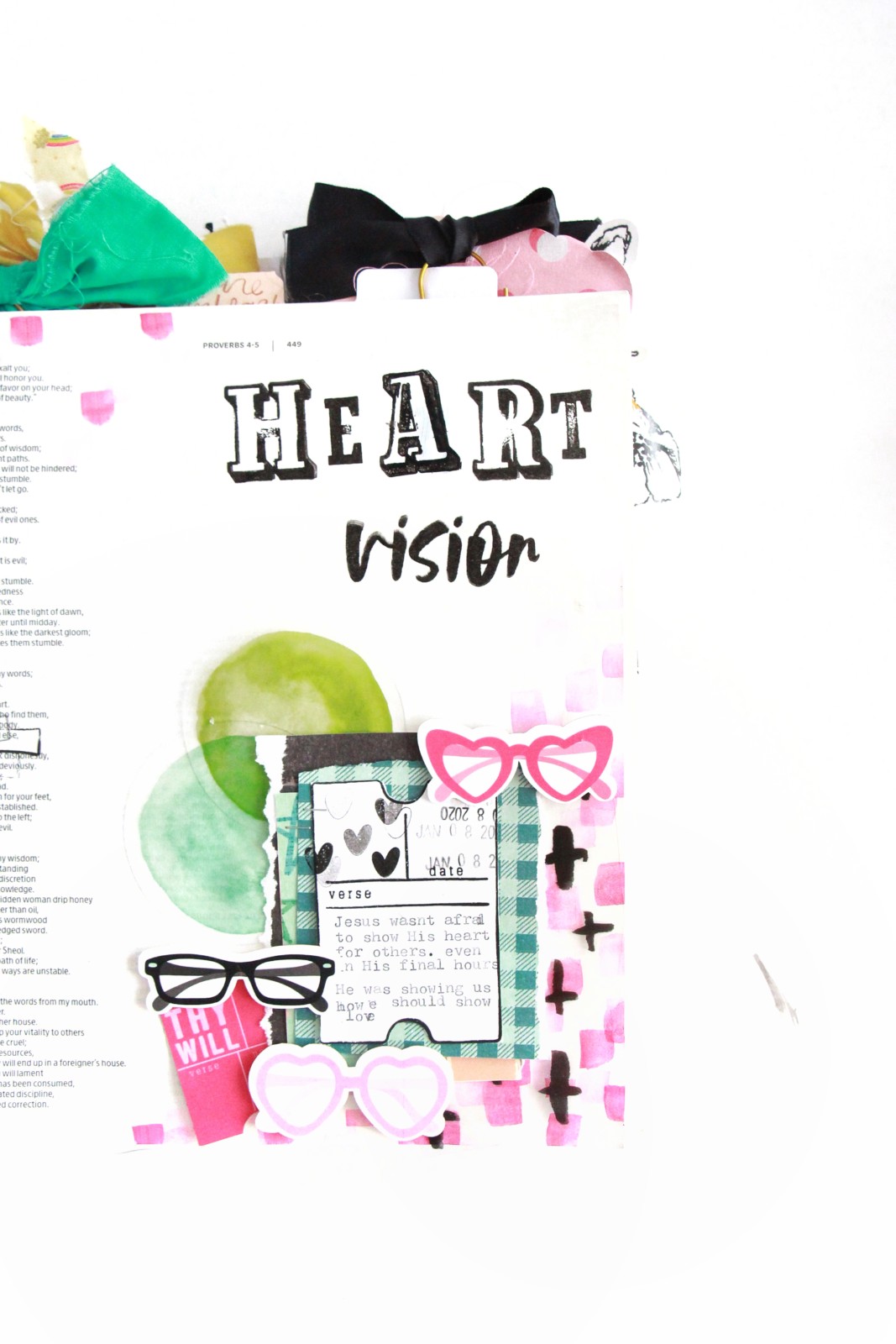 Bible Journaling Process by Bekan Lynn | 2020 Vision Devotional | Heart Vision | Proverbs 4:23