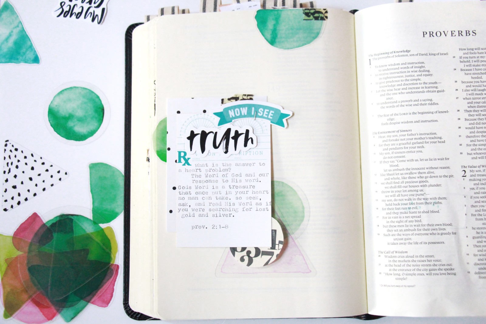 Bible Journaling by Bekah Lynn | Wisdom Vision | 2020 Vision Kit | Proverbs 2:1-8