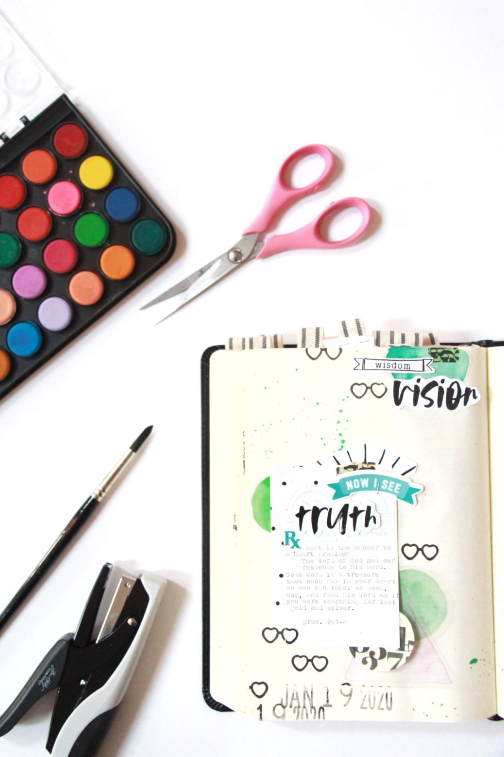 Bible Journaling by Bekah Lynn | Wisdom Vision | 2020 Vision Kit | Proverbs 2:1-8