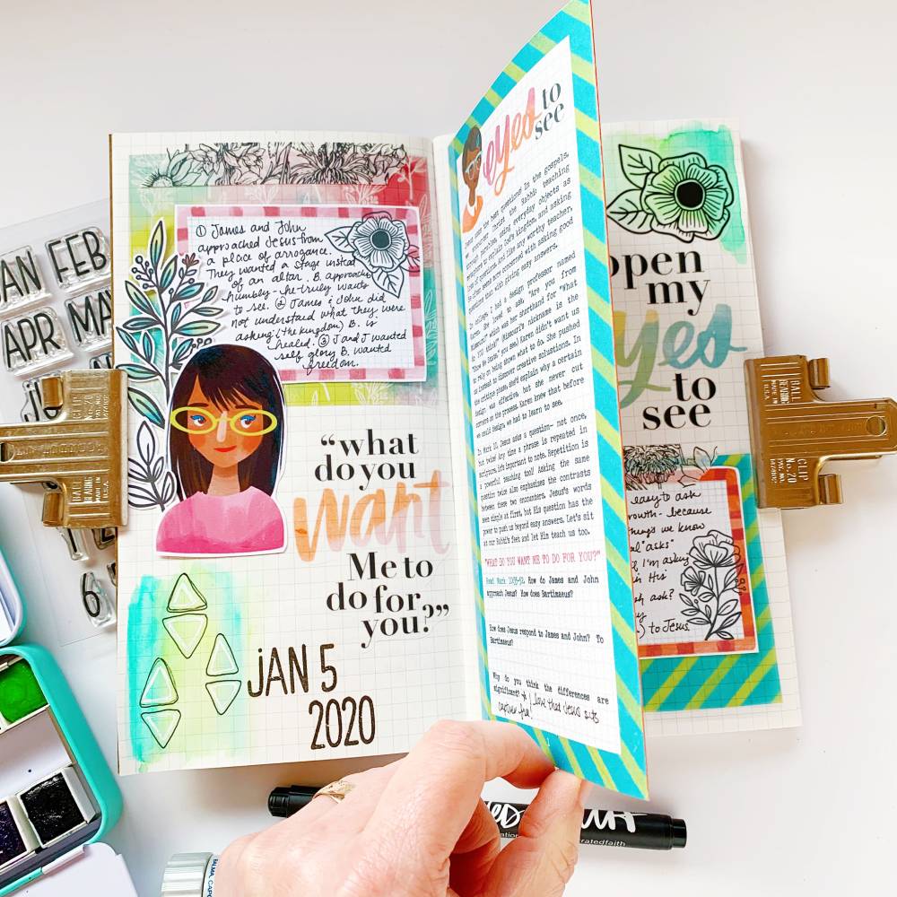 Hybrid Print and Pray Travelers Notebook by Cristin Howell using digital printables | Eyes to See