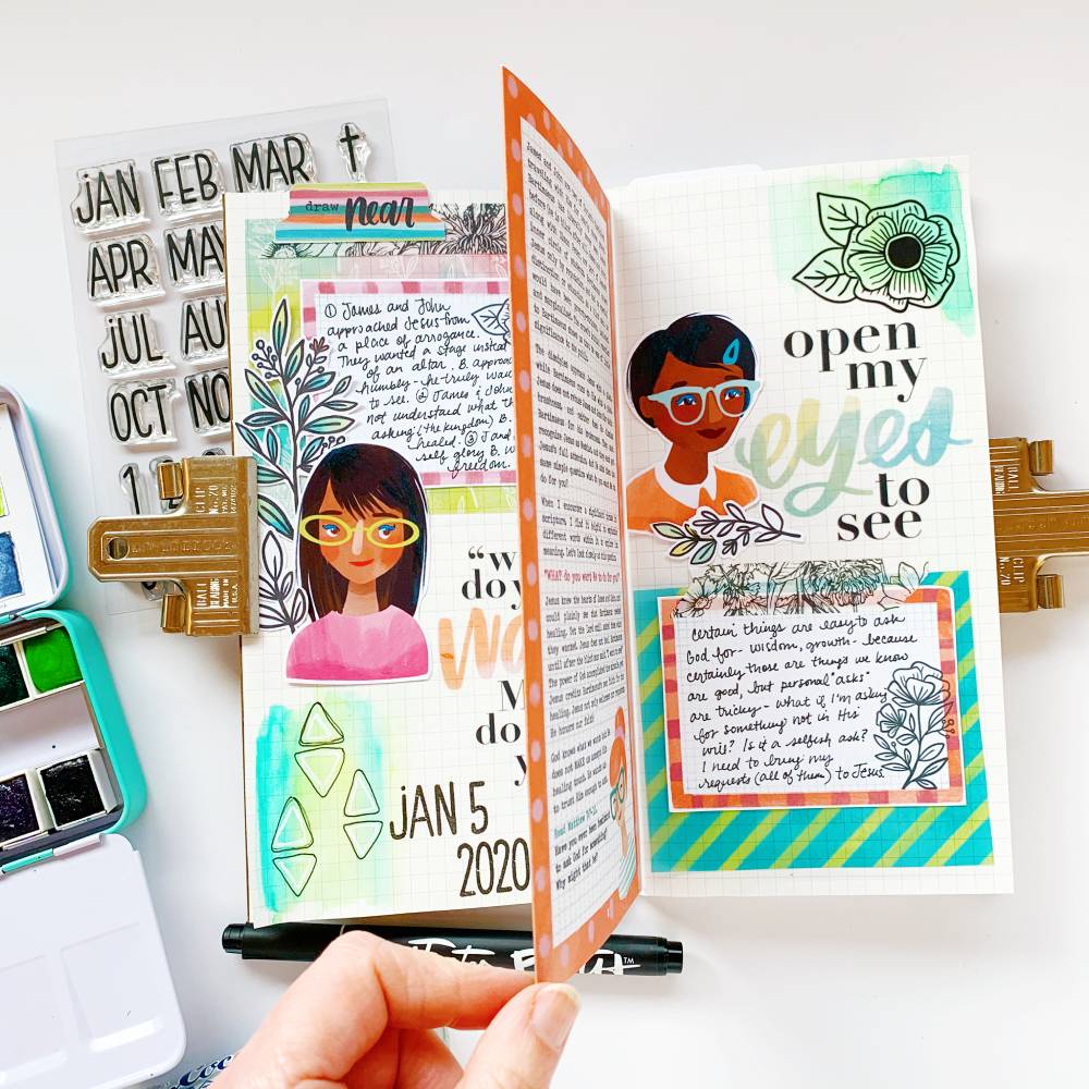 Hybrid Print and Pray Travelers Notebook by Cristin Howell using digital printables | Eyes to See