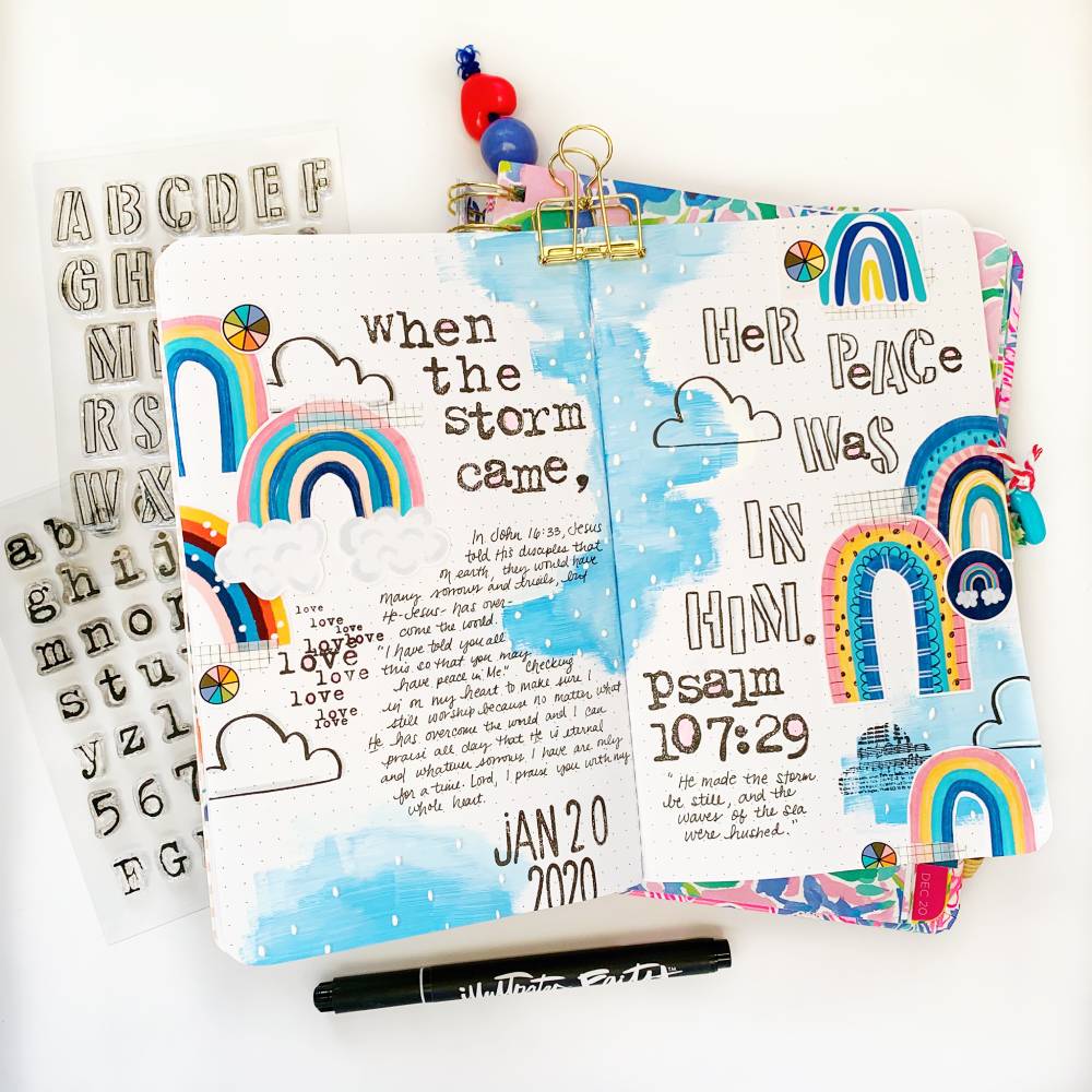 Hybrid Mixed Media Traveler's Notebook Journaling by Cristin Howell using digital printables | Worshipping in the Storm