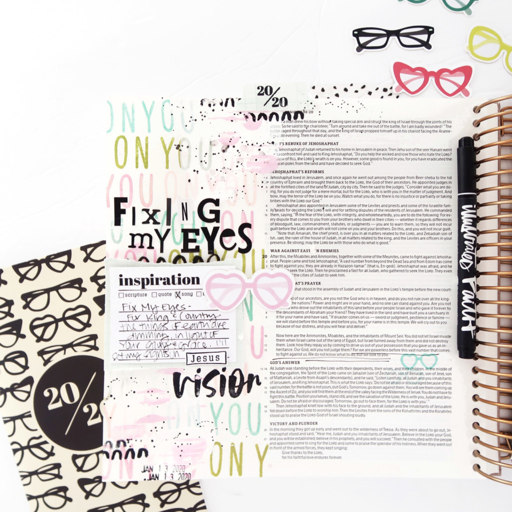 Bible Journaling Process Video by Jillian aka Hello Jillsky using 2020 Vision devotional kit | Jesus Vision