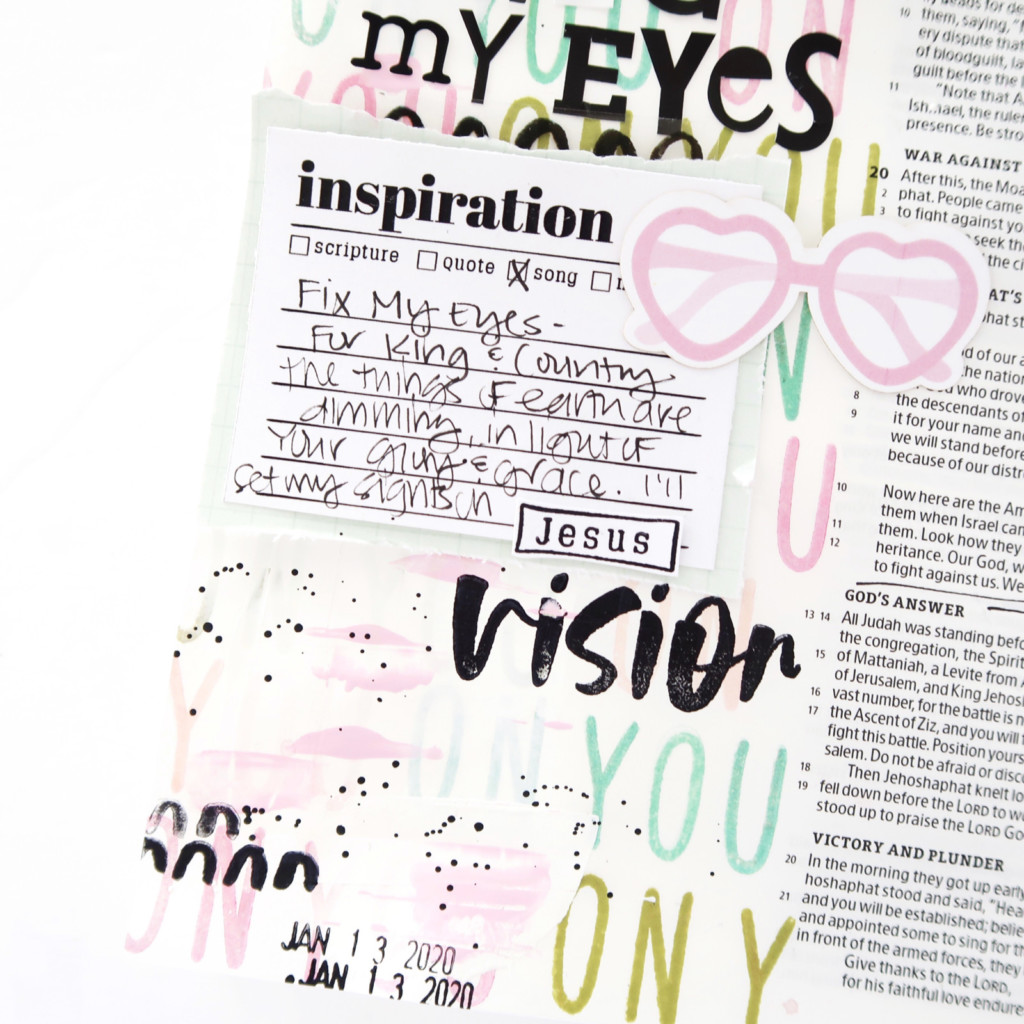 Bible Journaling Process Video by Jillian aka Hello Jillsky using 2020 Vision devotional kit | Jesus Vision