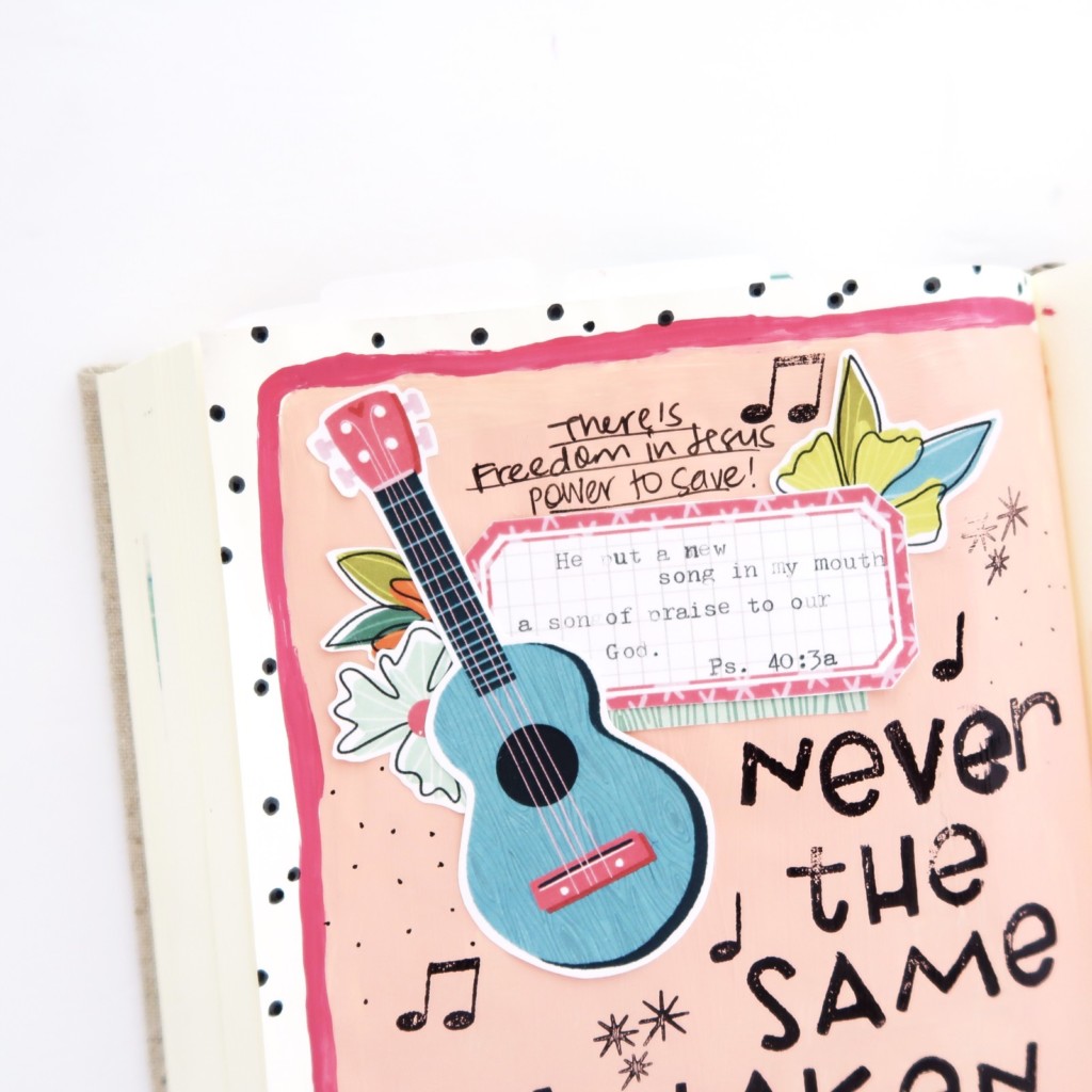 Bible Journaling Process Video by Jillian aka Hello Jillsky using digital printables | A New Song | Psalm 40:3