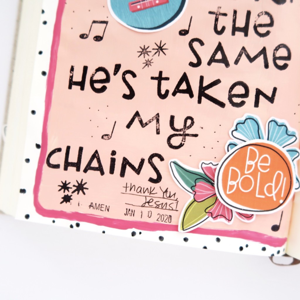 Bible Journaling Process Video by Jillian aka Hello Jillsky using digital printables | A New Song | Psalm 40:3
