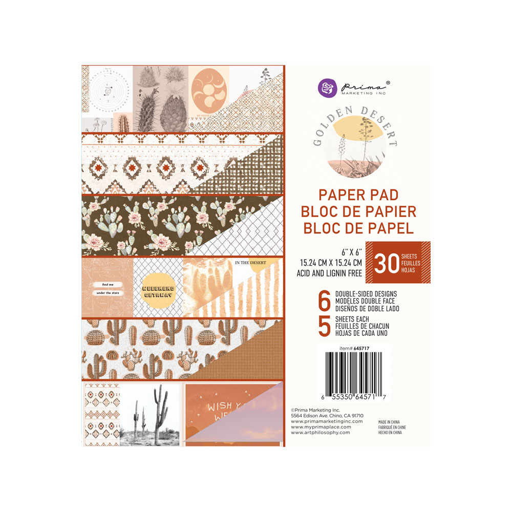 golden desert 6x6 paper pad