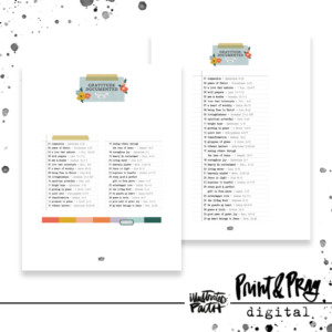 Gratitude Documented '22 Prompt List