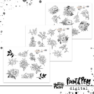 Heart Tune Black & White Basic Florals