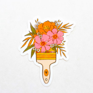 Vinyl Sticker | Floral Paintbrush