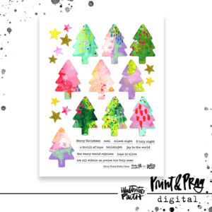 Merry Mixed Media Trees