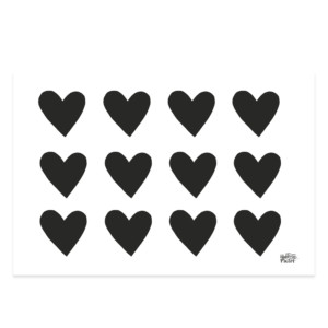 4x6 Sticker Sheet | Black Hearts