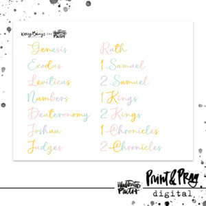 Bible Book Titles: Fancy Script